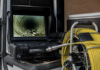 Monitor de inspección con cámara en el interior de una tubería