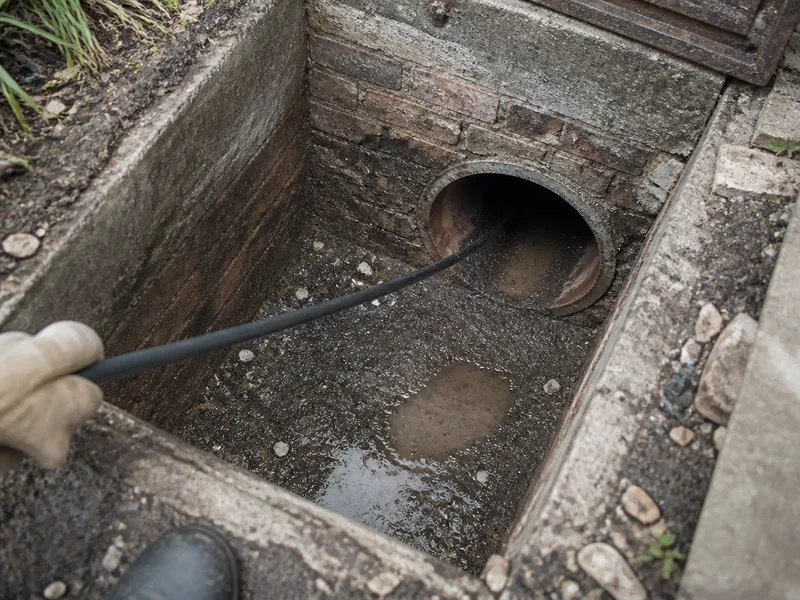 Inspección de tuberías con cámara en una arqueta de Zaragoza